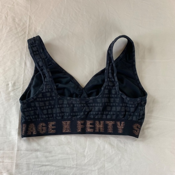 Forever Savage X Fenty Bralette size 1X 95% cotton 5% elastane black & gold - Picture 3 of 6